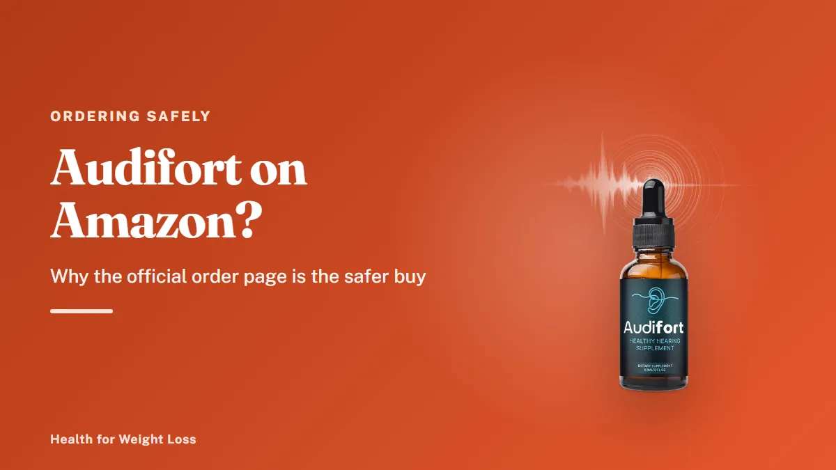 Audifort Amazon guide: a single Audifort dropper bottle, the liquid supplement sold on the seller's order page