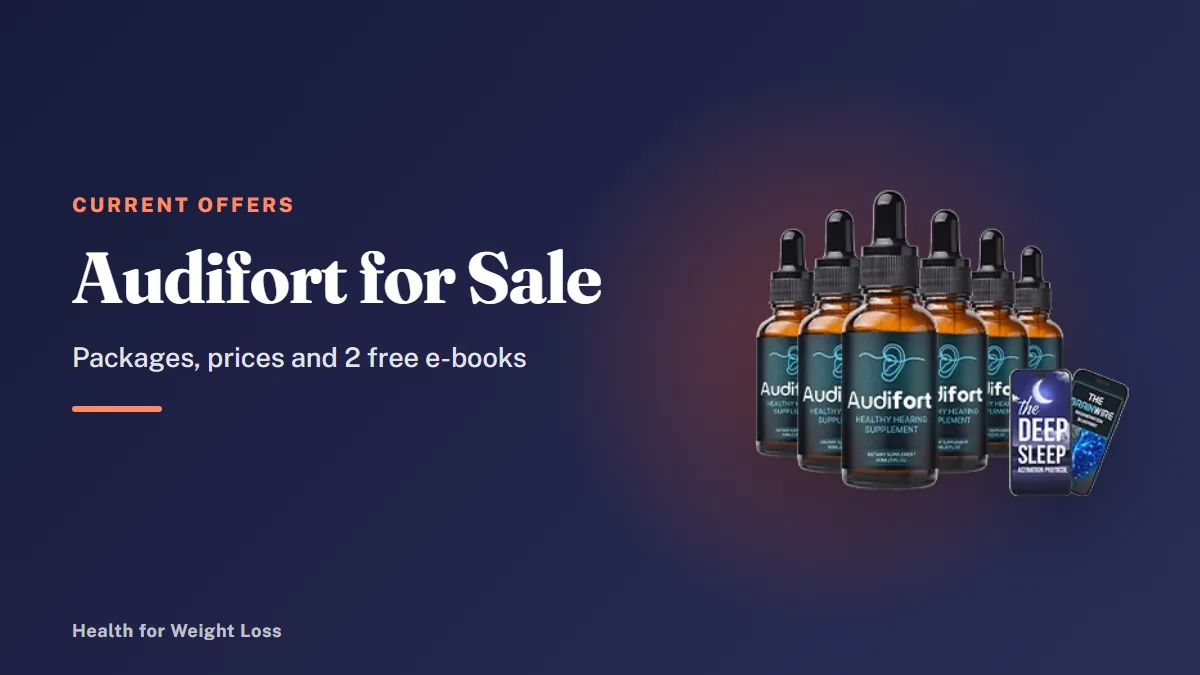 Audifort for sale: the 6-bottle Audifort package with two bonus e-books, the best-value bundle at $49 a bottle