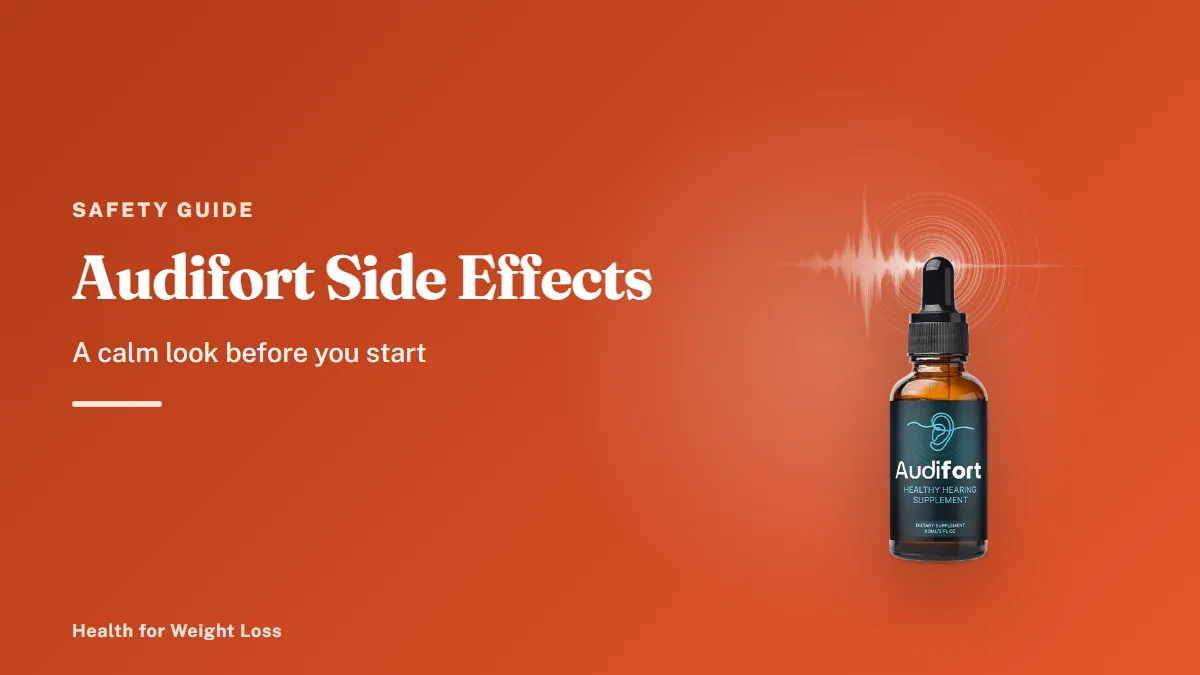Audifort side effects guide: a single Audifort dropper bottle, a liquid supplement with 30 servings