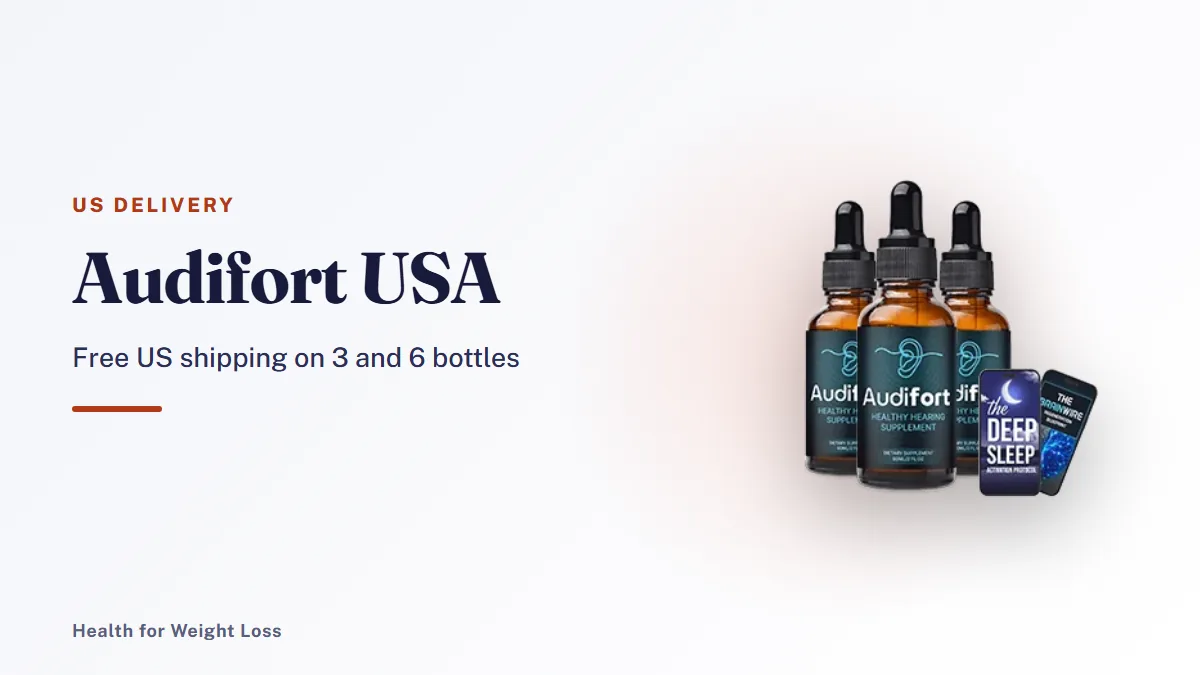 Audifort USA guide: the 3-bottle Audifort package with two bonus e-books, shipped free within the United States