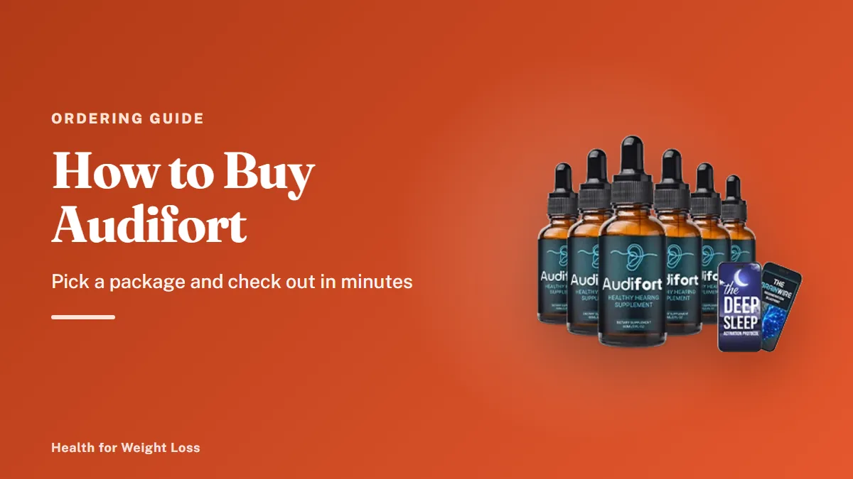 Buy Audifort: the 6-bottle Audifort package with two bonus e-books, the best-value bundle at $49 a bottle