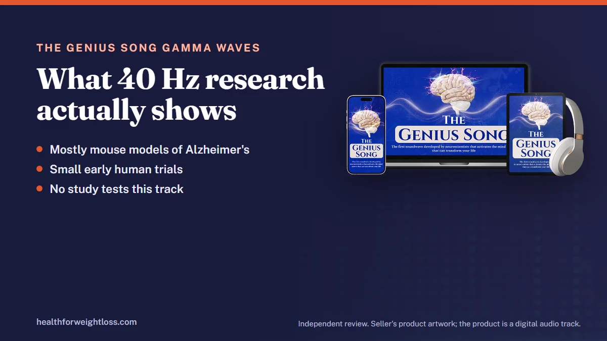 The Genius Song gamma waves: the seller's device mockup with notes on 40 Hz work in mice, small human trials and meditators