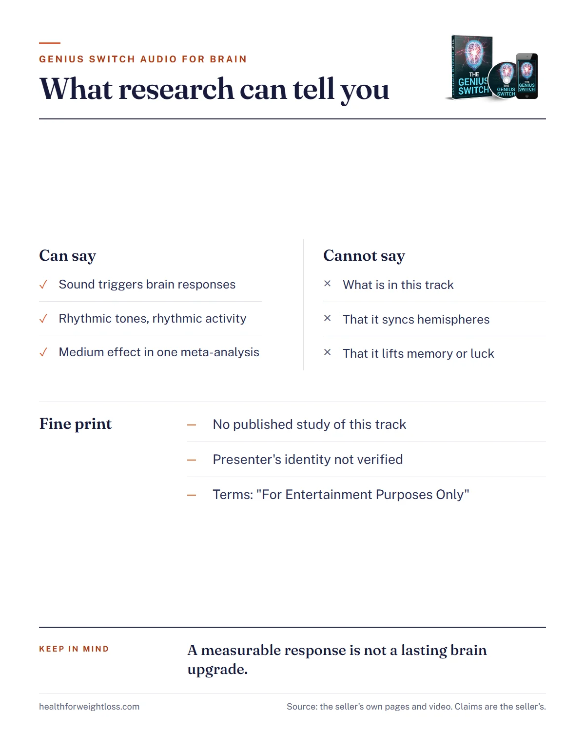The Genius Switch audio for brain infographic: what neuroscience can measure about sound