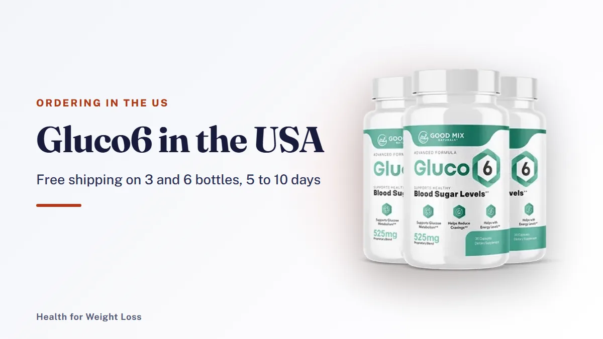 Gluco6 USA ordering guide: the 3-bottle Gluco6 package ready to ship with free US shipping and two bonus guides