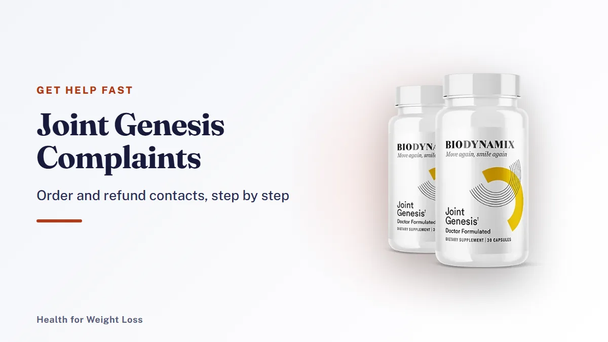 Joint Genesis complaints guide: the 2-bottle Joint Genesis package with clear steps for order and refund help