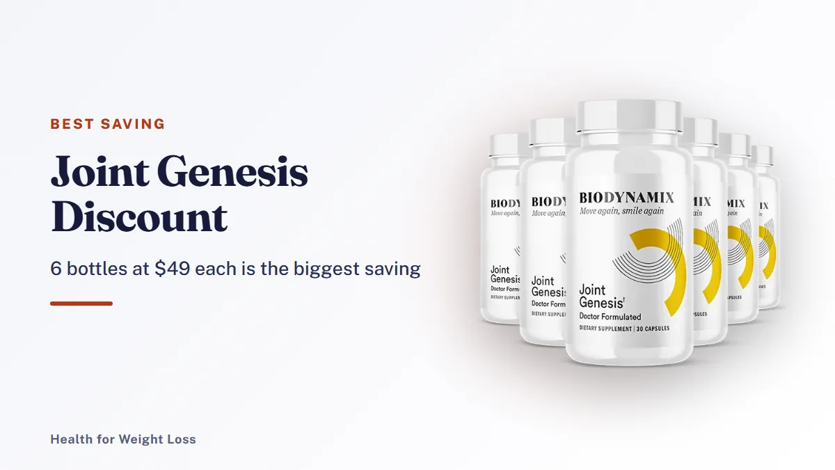Joint Genesis discount: the 6-bottle Joint Genesis package, the biggest saving on the official order page