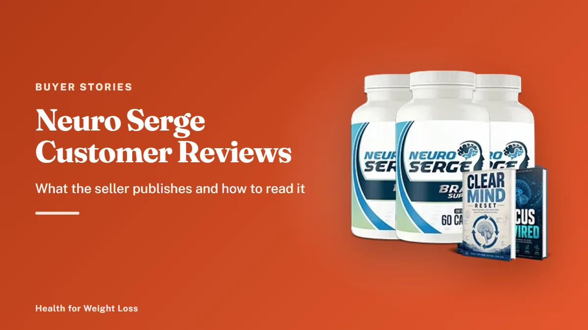 Neuro Serge customer reviews: the three-bottle Neuro Serge package displayed with two bonus guide book covers