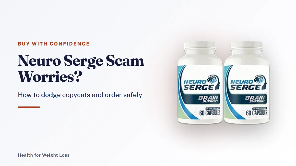 Neuro Serge scam check: the two-bottle Neuro Serge package, the smallest genuine order with full refund cover