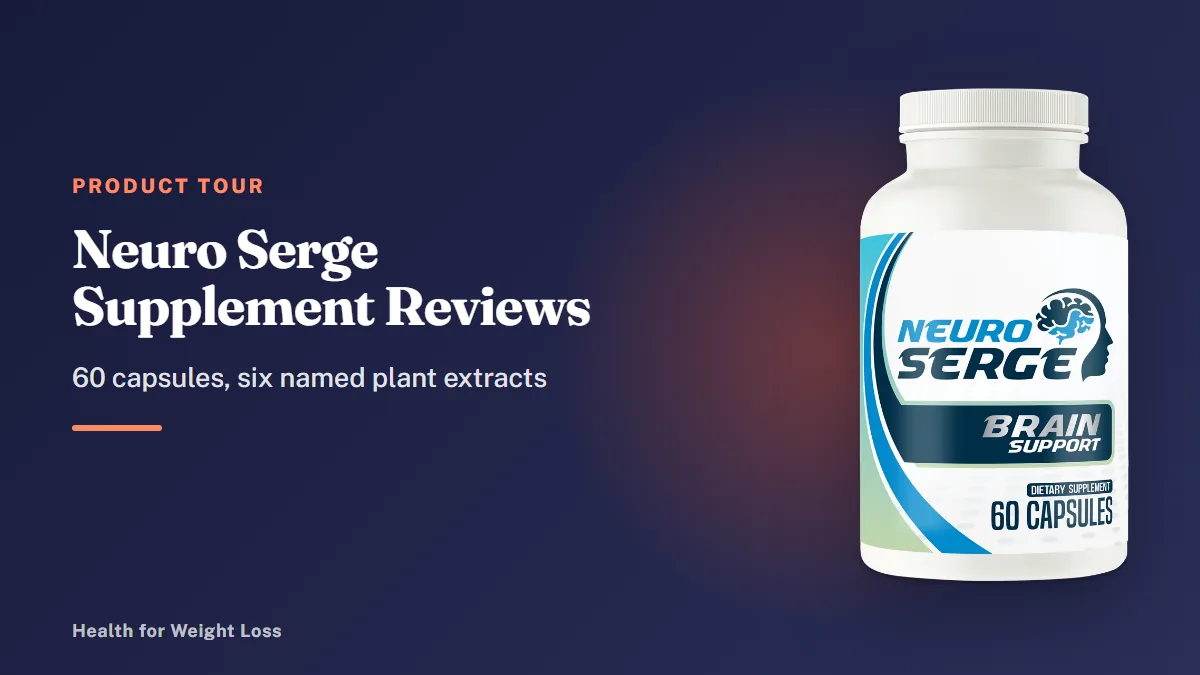 Neuro Serge supplement reviews: one Neuro Serge bottle of 60 brain support capsules on a clean background