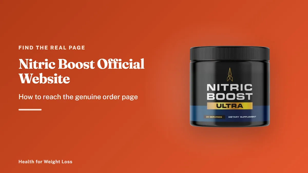 Nitric Boost official website: a Nitric Boost Ultra jar of daily nitric oxide powder shown on the real order page