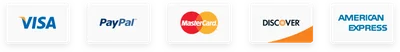 Visa, PayPal, Mastercard, Discover and American Express accepted