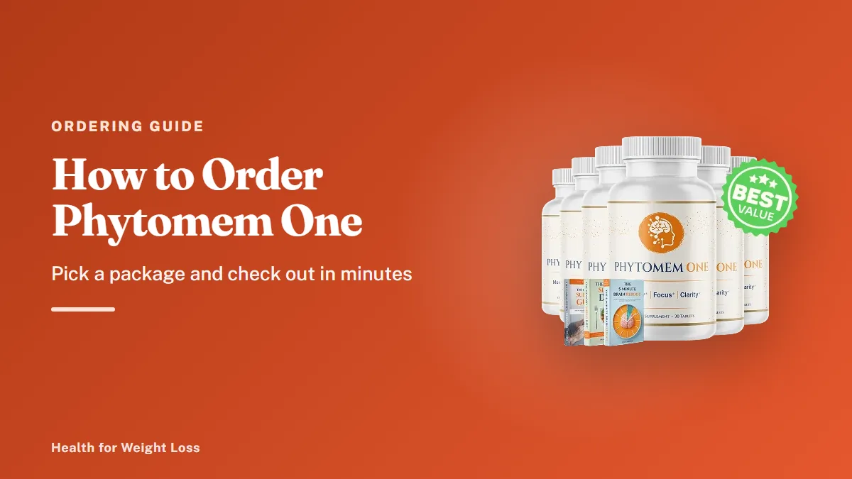 Buy Phytomem One: the 6-bottle Phytomem One package with bonus e-books beside our step-by-step ordering summary