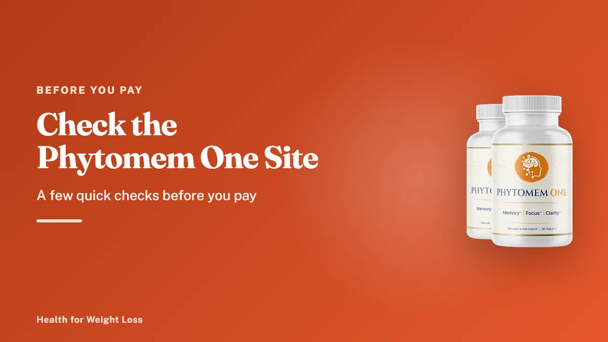 Official Phytomem One site checklist: the 2-bottle Phytomem One package beside our quick checks before you pay
