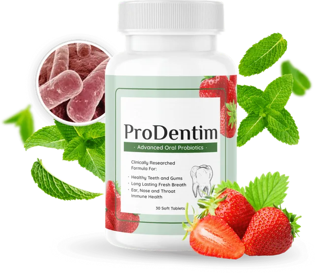 ProDentim Advanced Oral Probiotics bottle, official product photo