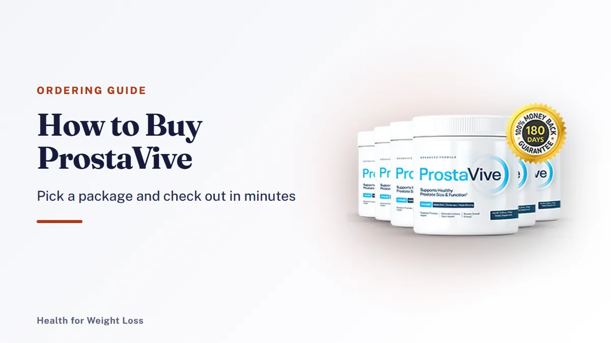Buy ProstaVive: the six-tub ProstaVive package shown with the 180-day money-back guarantee seal
