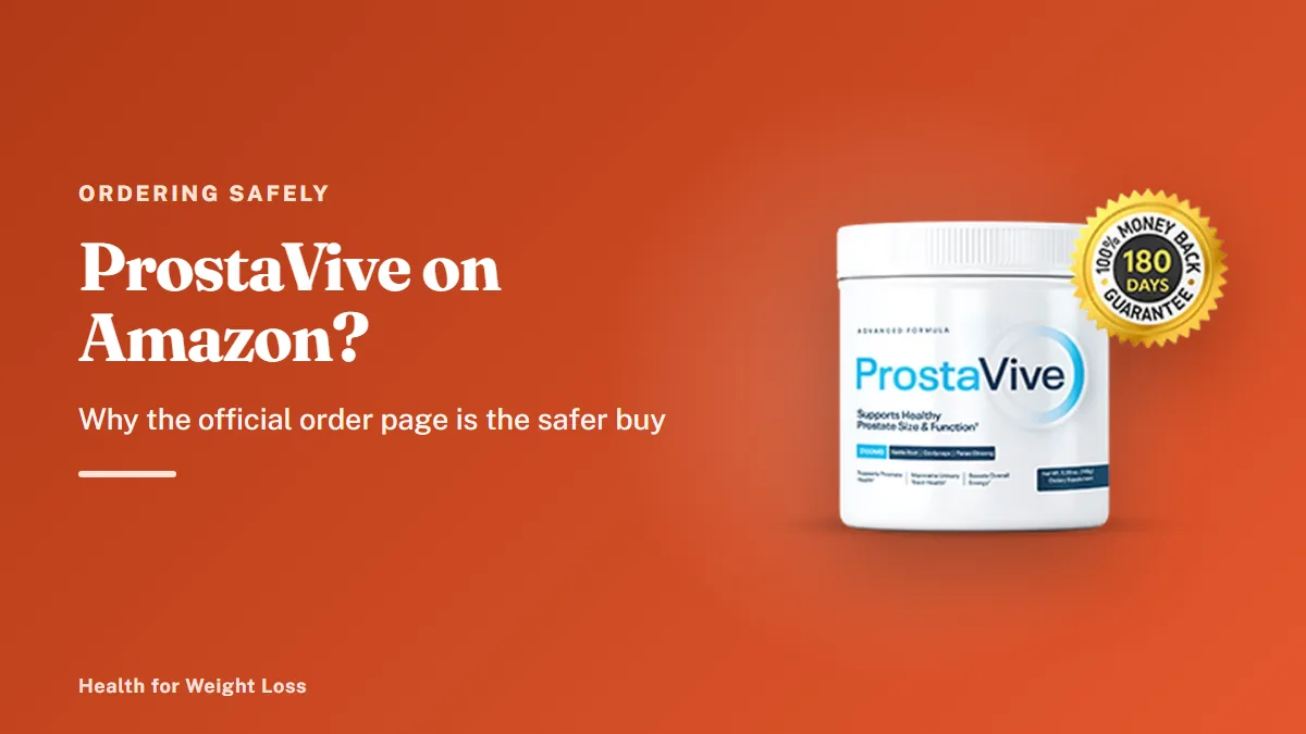 ProstaVive Amazon question: a single ProstaVive tub with a 180-days money-back guarantee seal on an orange background