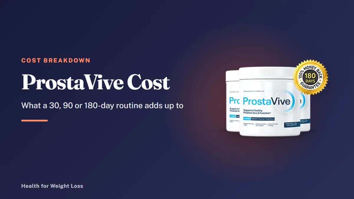 ProstaVive cost guide: the three-tub ProstaVive package with the 180-day money-back guarantee seal
