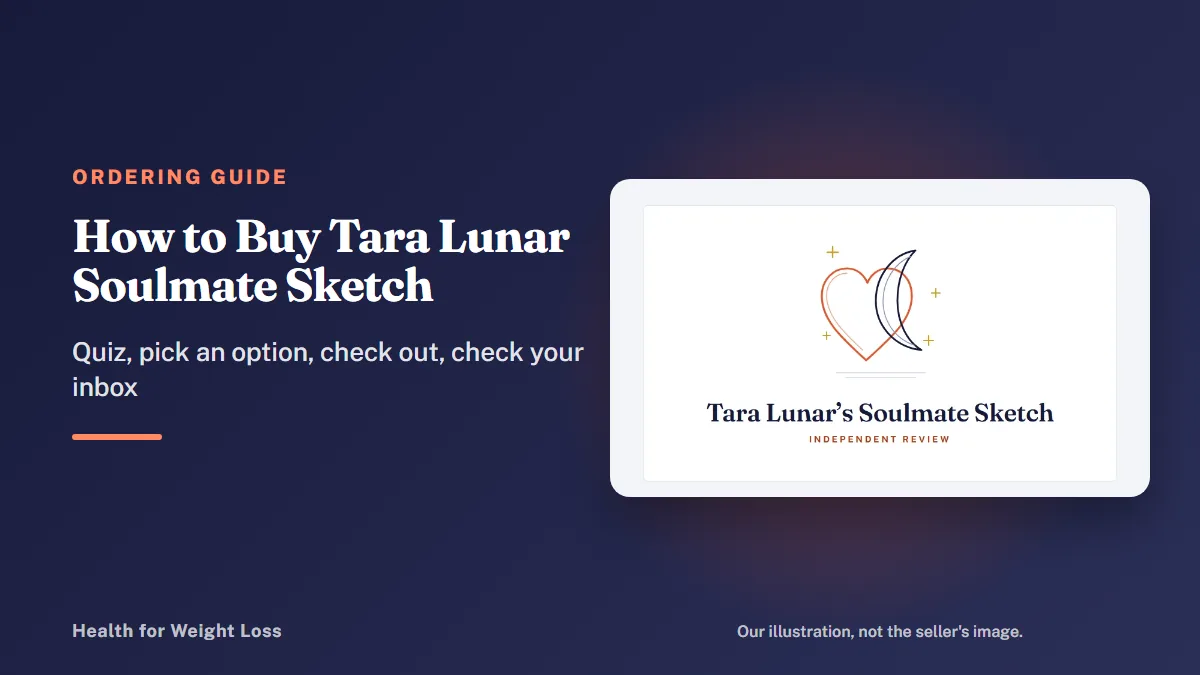 Buy Tara Lunar soulmate sketch: our heart and moon illustration with the headline and an ordering guide line