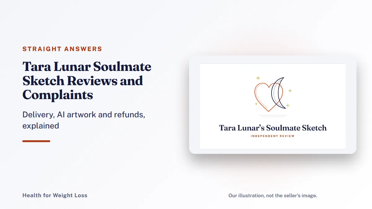 Tara Lunar soulmate sketch reviews and complaints: our heart and moon illustration with a straight answers line