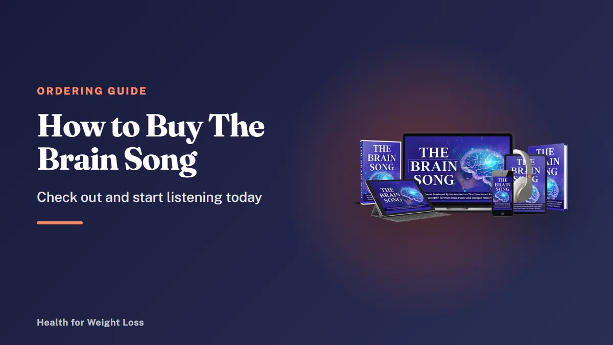 Buy The Brain Song: the seller's devices mockup beside our step-by-step ordering guide for the $39 checkout